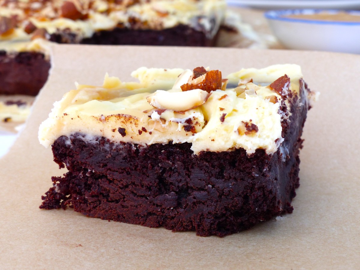 Mascarpone and Salted Caramel Topped&nbsp;Brownies